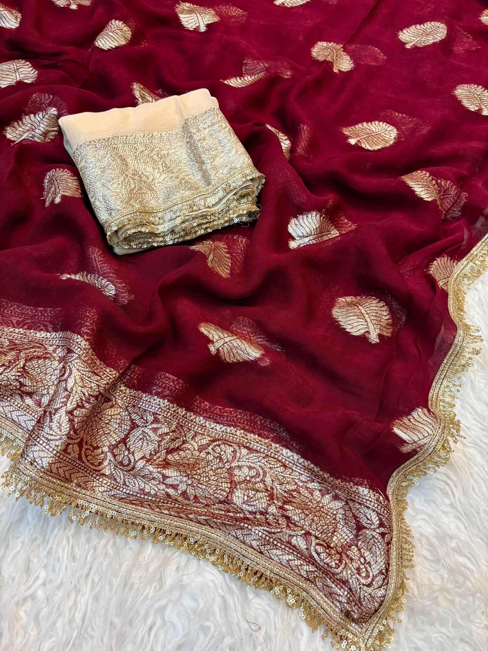 Pure Viscos Georgette Saree