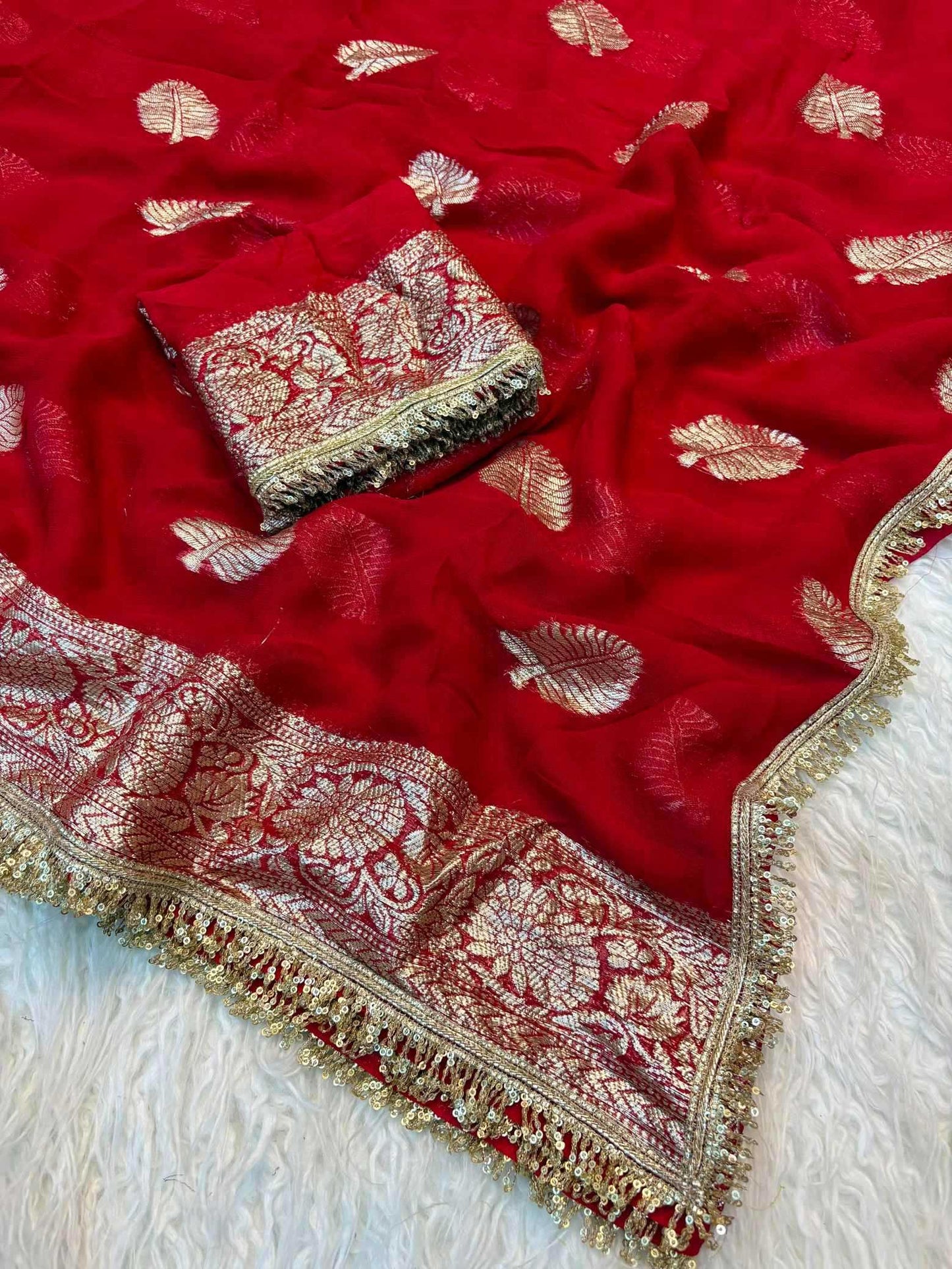 Pure Viscos Georgette Saree