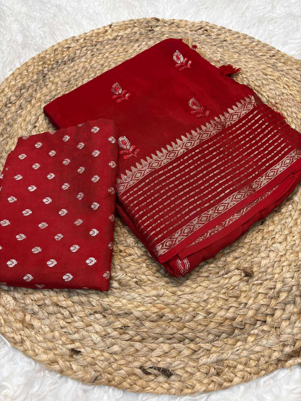 Mysoor Tilak Pure Viscos Designer Saree