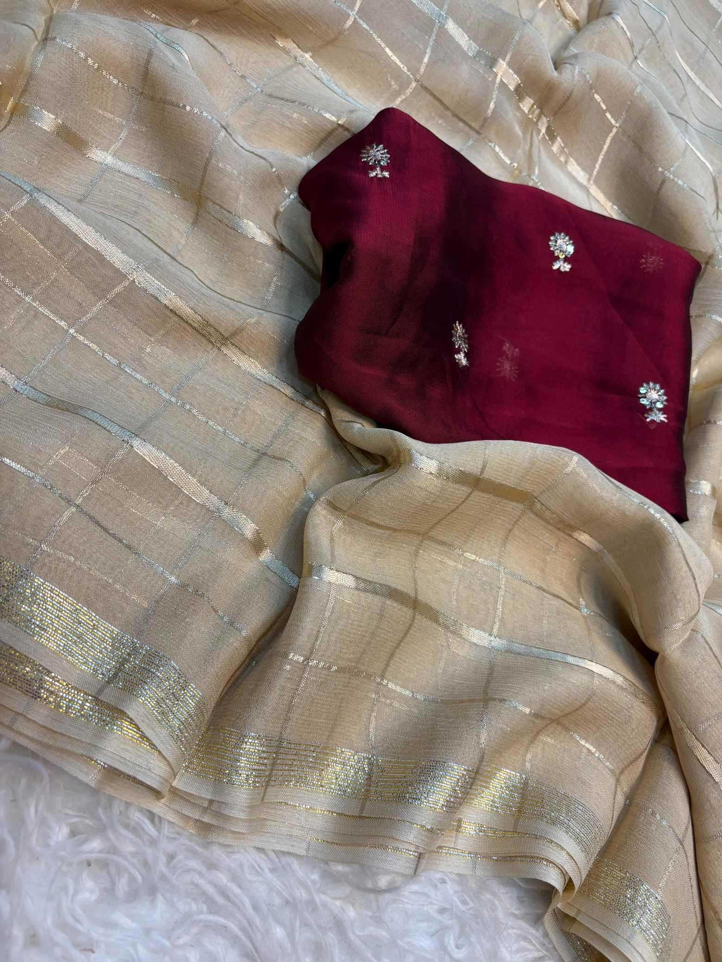 Pure Viscos Georgette Saree