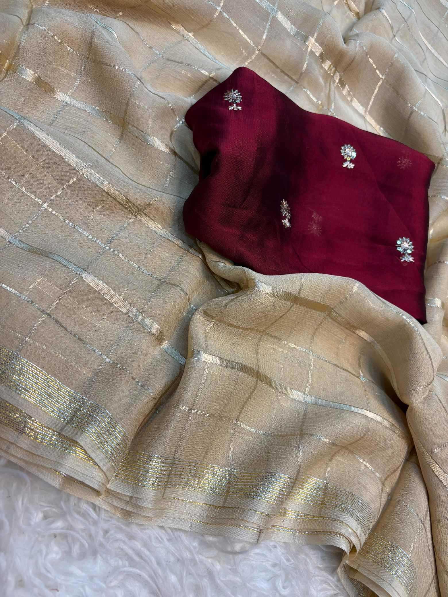 Pure Viscos Georgette Saree