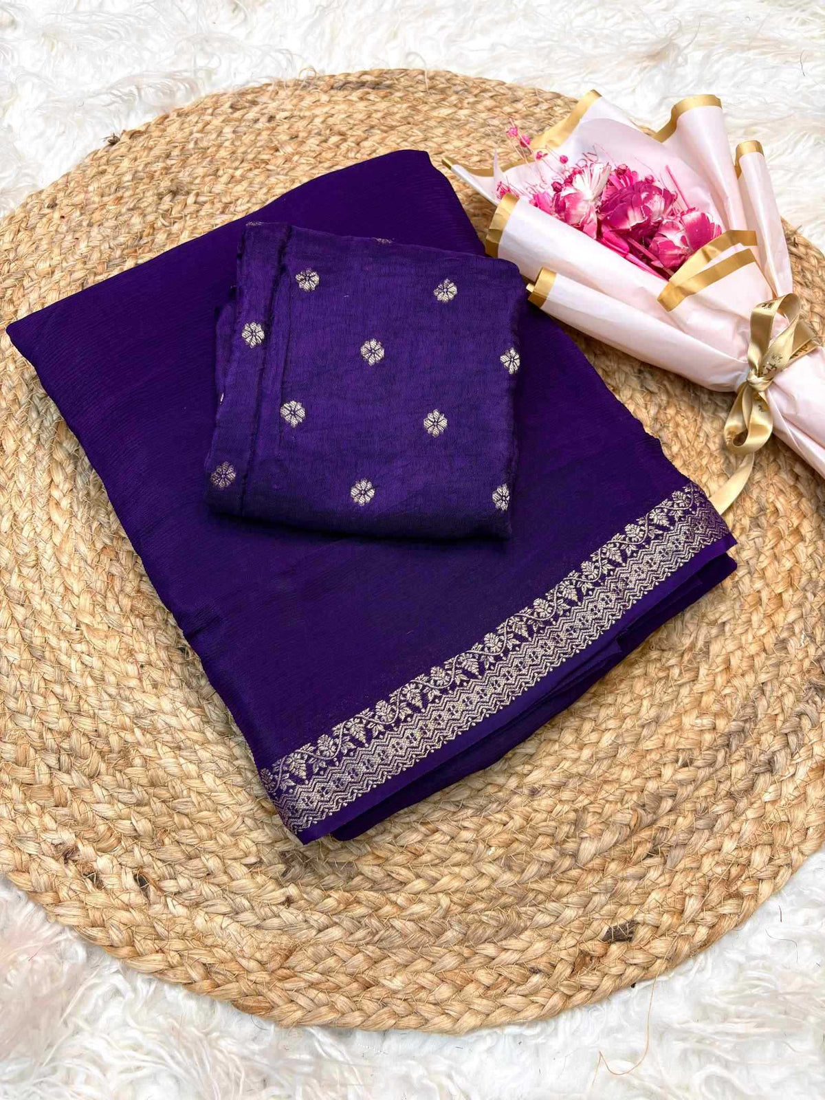Shree Chinnon Pure Viscos Designer Saree