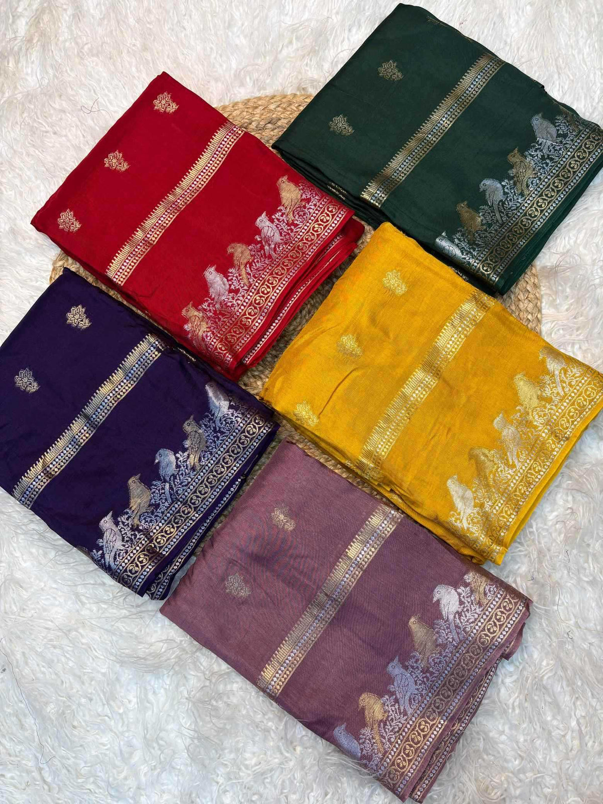 Shree Golden Pure Viscos Designer Saree