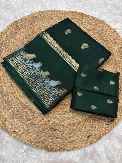 Shree Golden Pure Viscos Designer Saree in Yellow