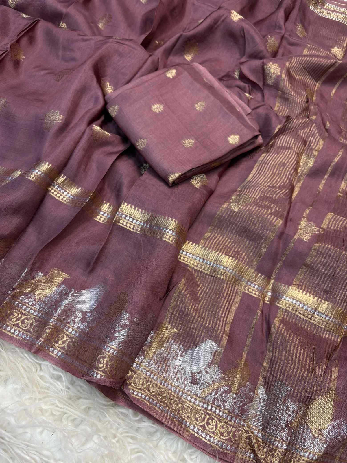 Shree Golden Pure Viscos Designer Saree in Yellow