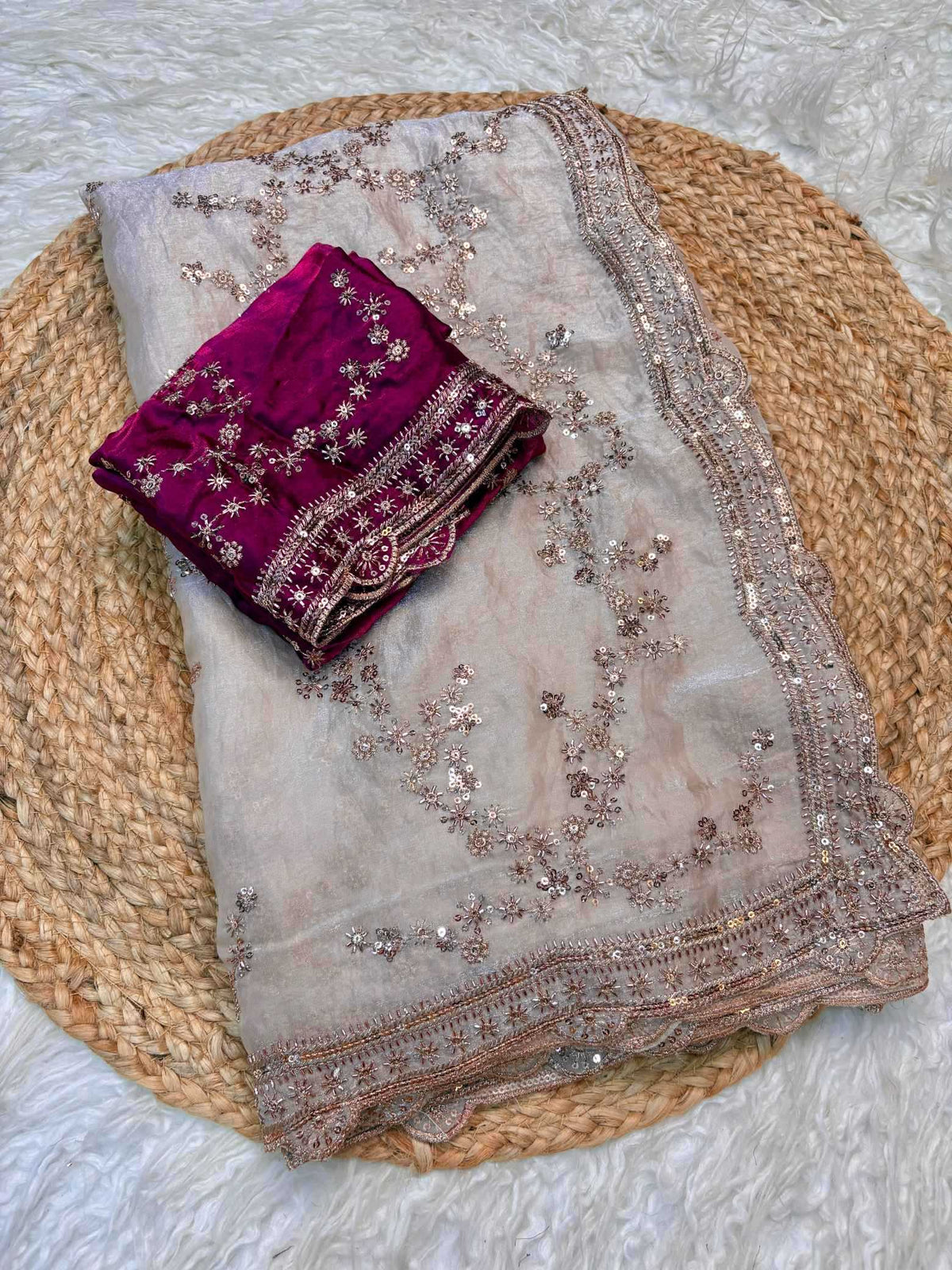 Shree Jhamkudi Satin Party Wear Saree