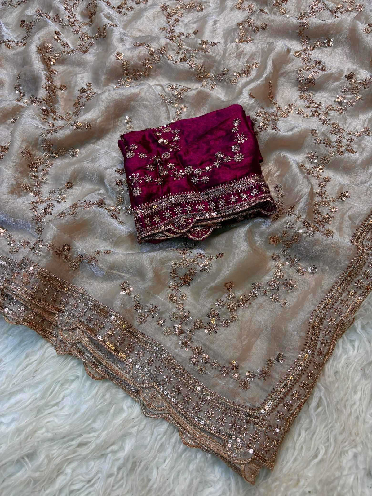 Shree Jhamkudi Satin Party Wear Saree