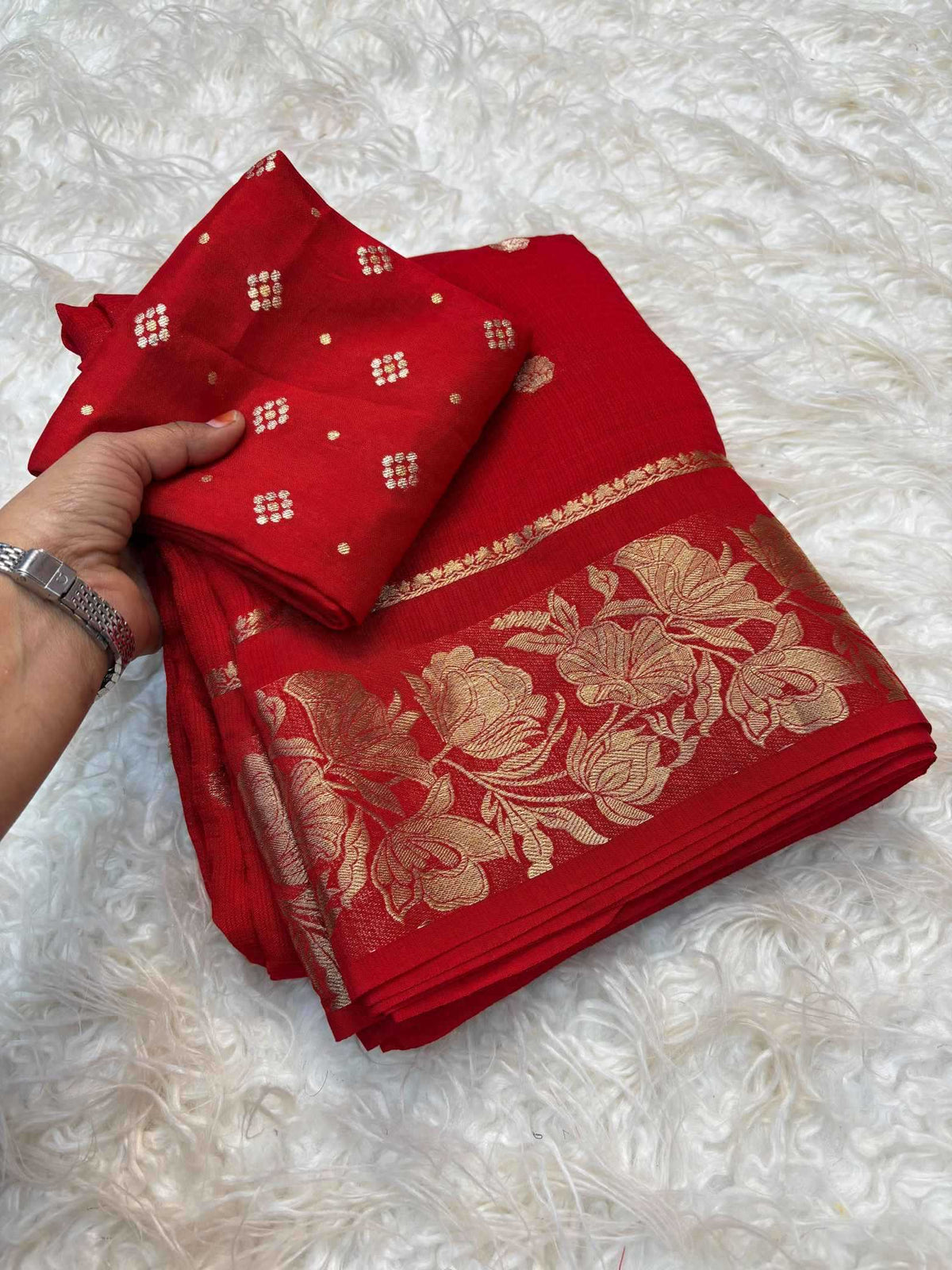 Shree Pure Viscos Kota Doria Saree in Sky