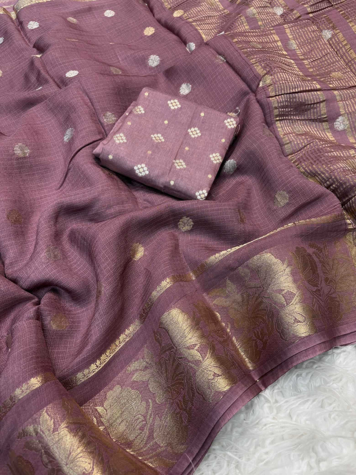 Shree Pure Viscos Kota Doria Saree in Sky