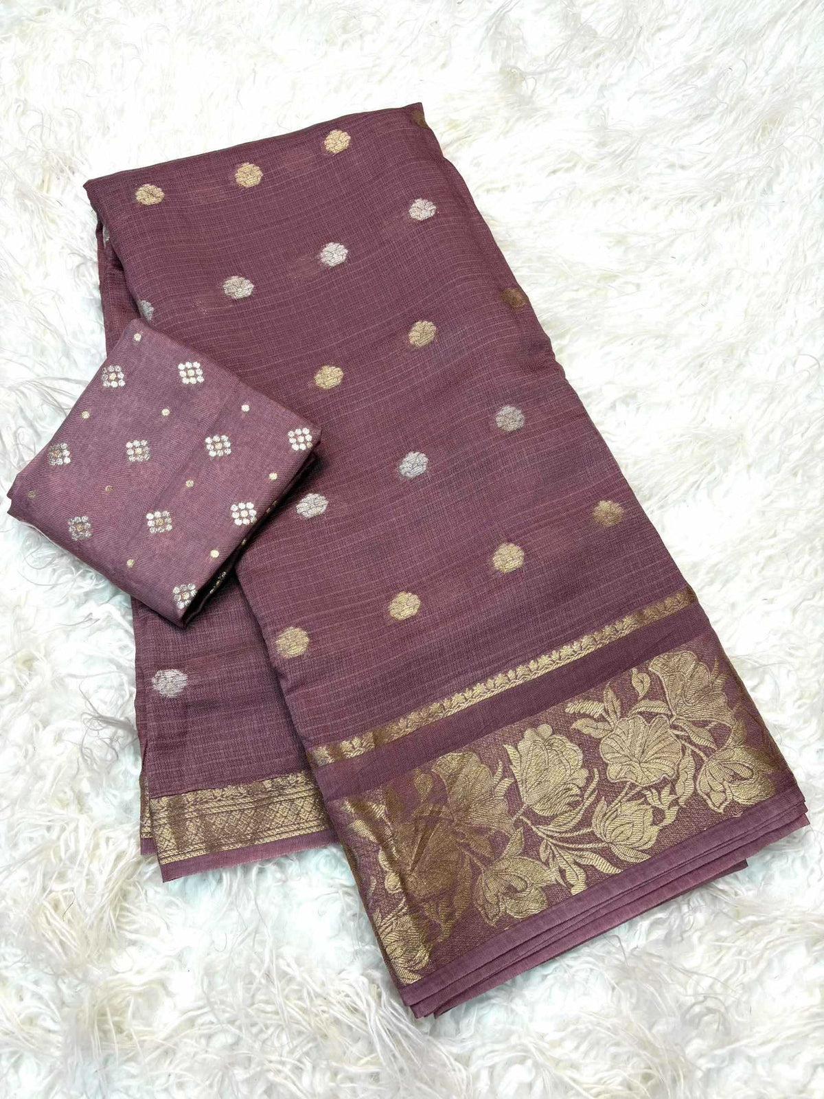 Shree Pure Viscos Kota Doria Saree in Sky