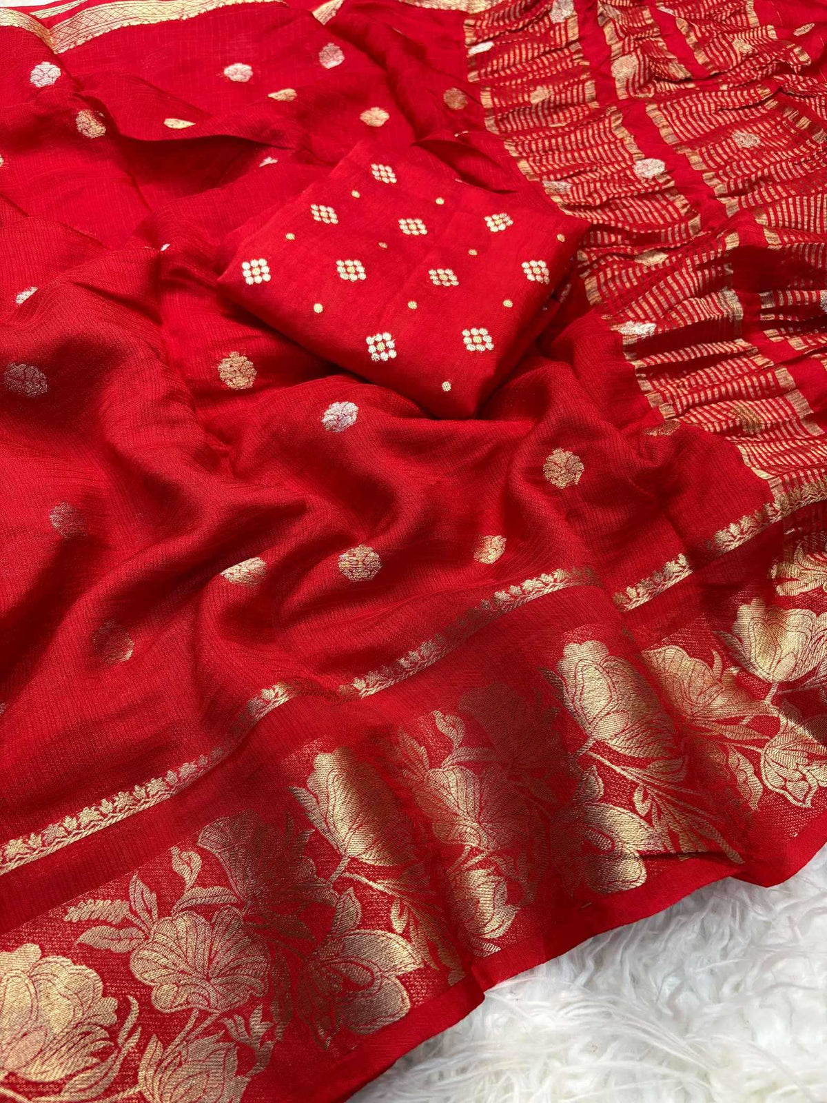 Shree Pure Viscos Kota Doria Saree in Sky