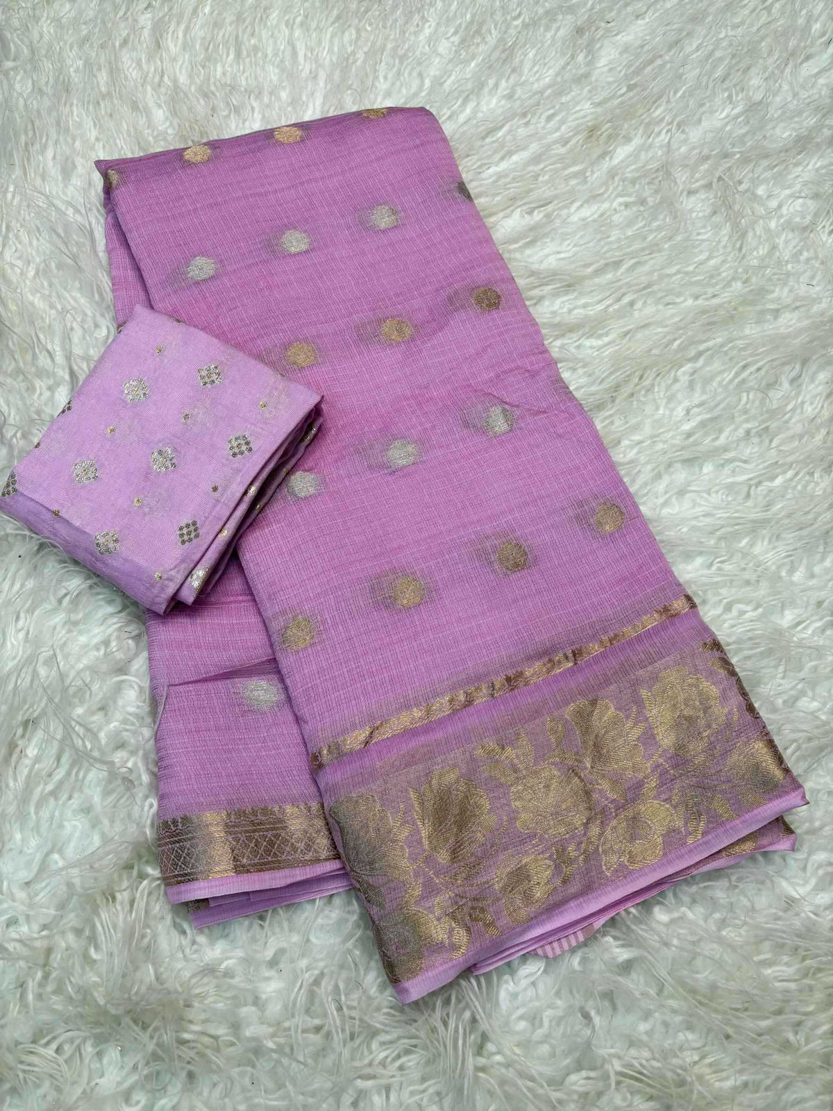 Shree Pure Viscos Kota Doria Saree in Sky