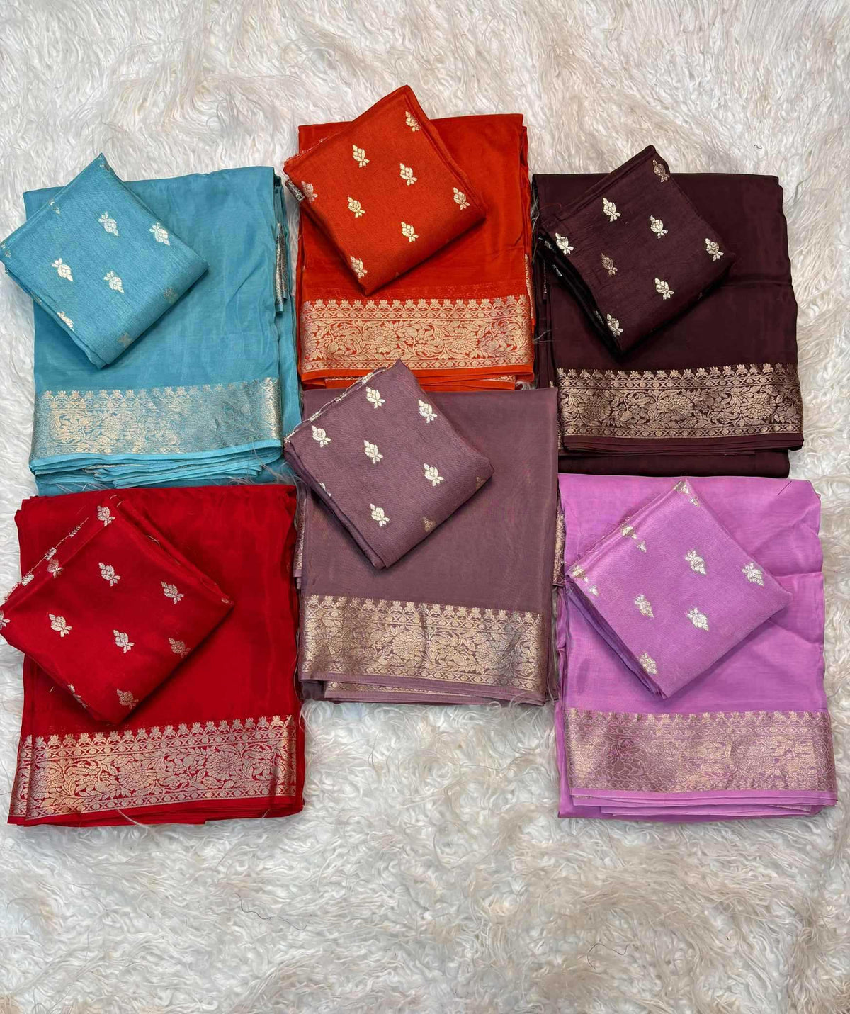 Shree Maysoor Pure Viscos Designer Saree in Red