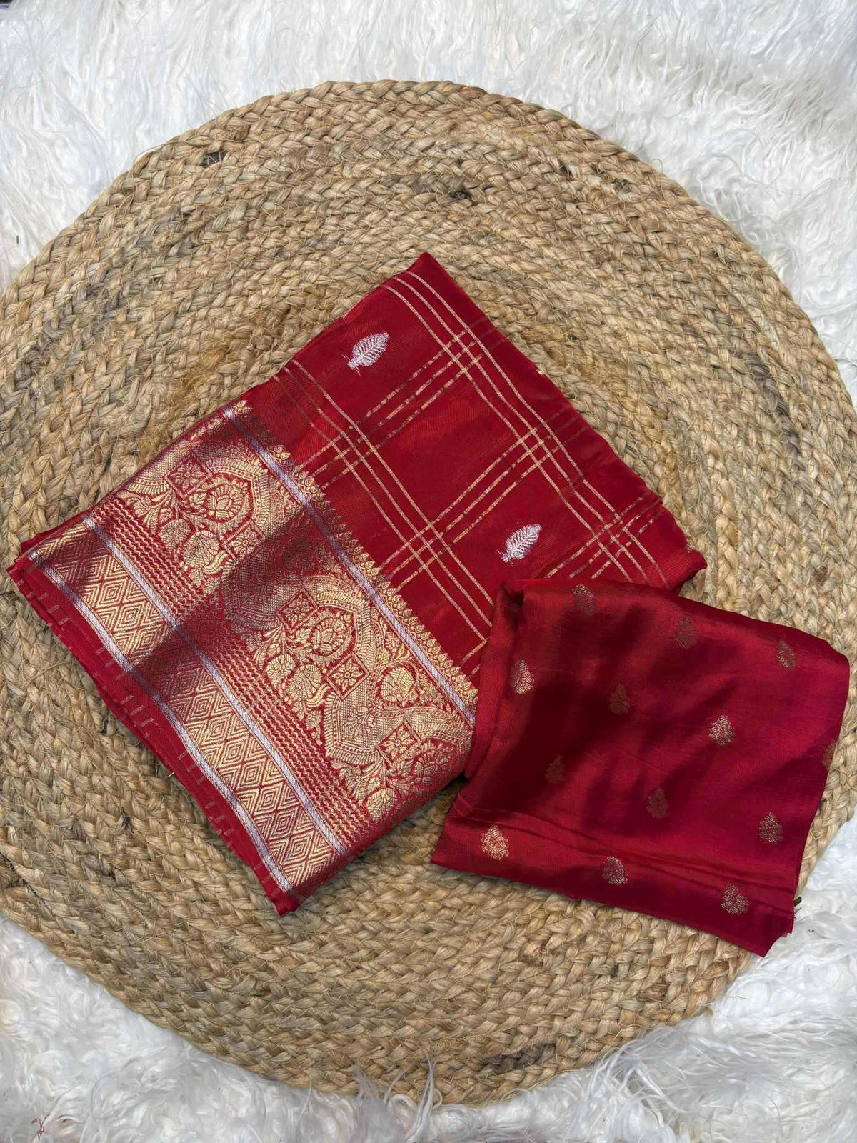 Shree Maysoor Pure Viscos Designer Saree in Maroon