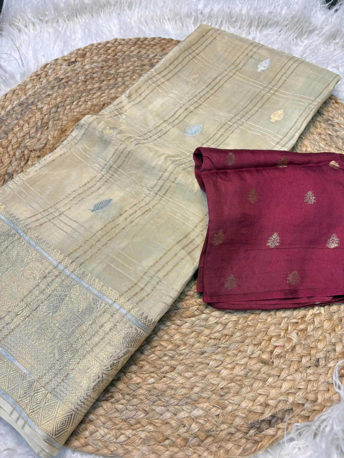 Shree Maysoor Pure Viscos Designer Saree in Maroon