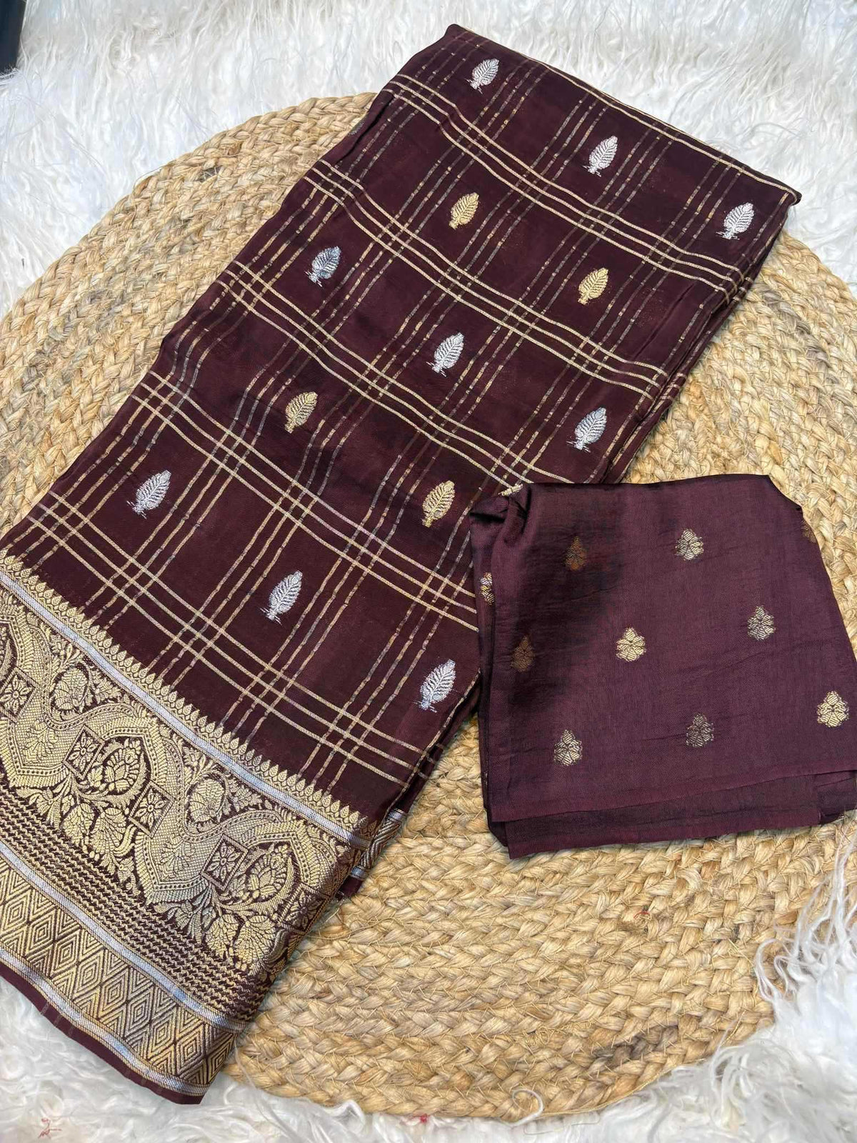 Shree Maysoor Pure Viscos Designer Saree in Maroon