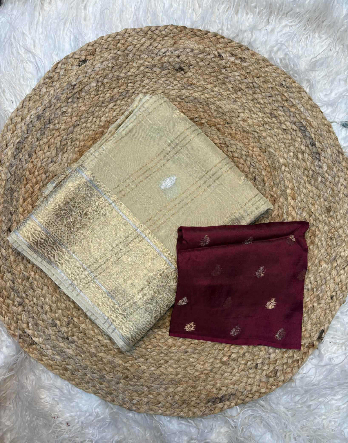 Shree Maysoor Pure Viscos Designer Saree in Maroon