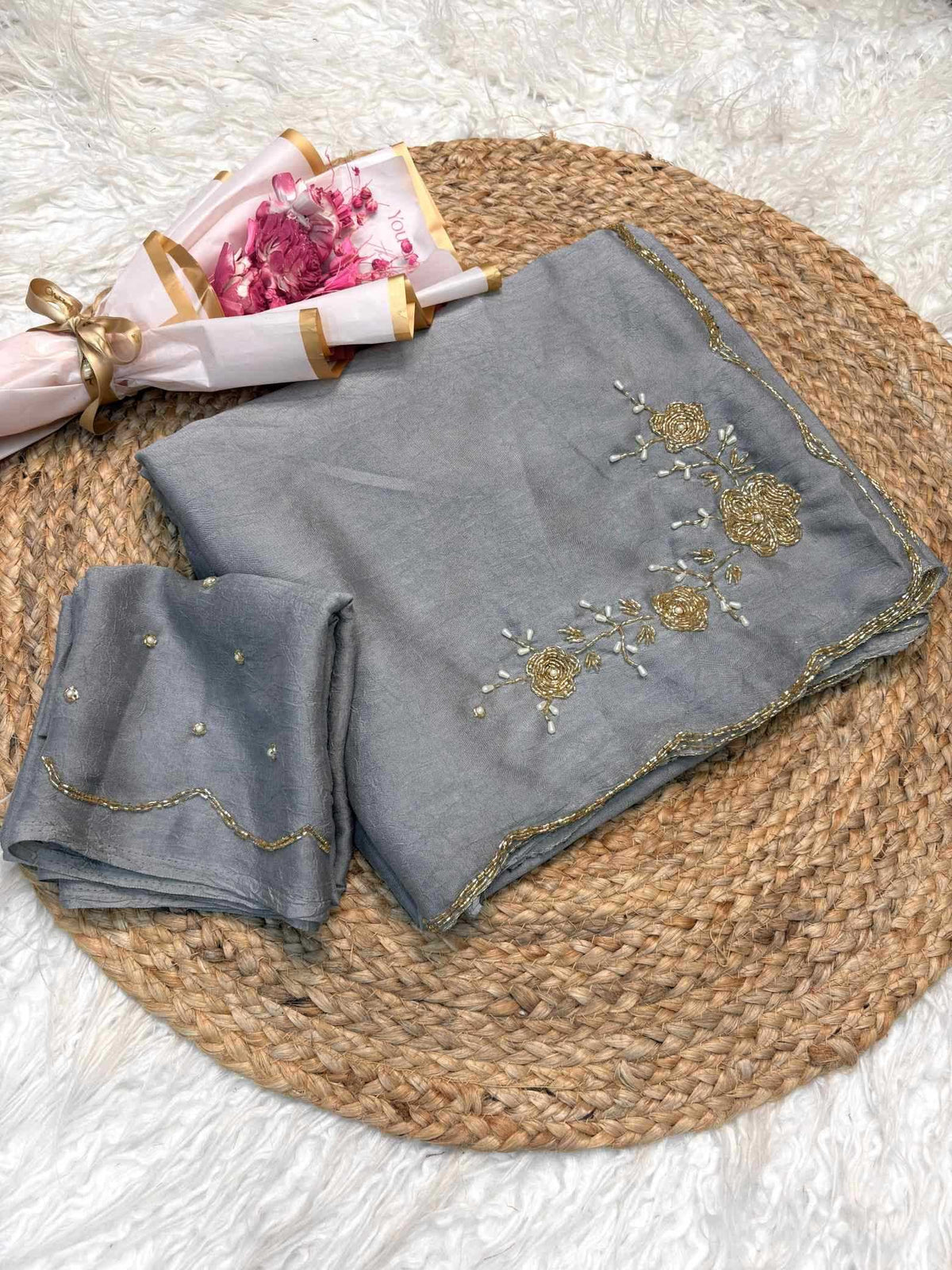 Shree Mocha Crunchi Designer Saree