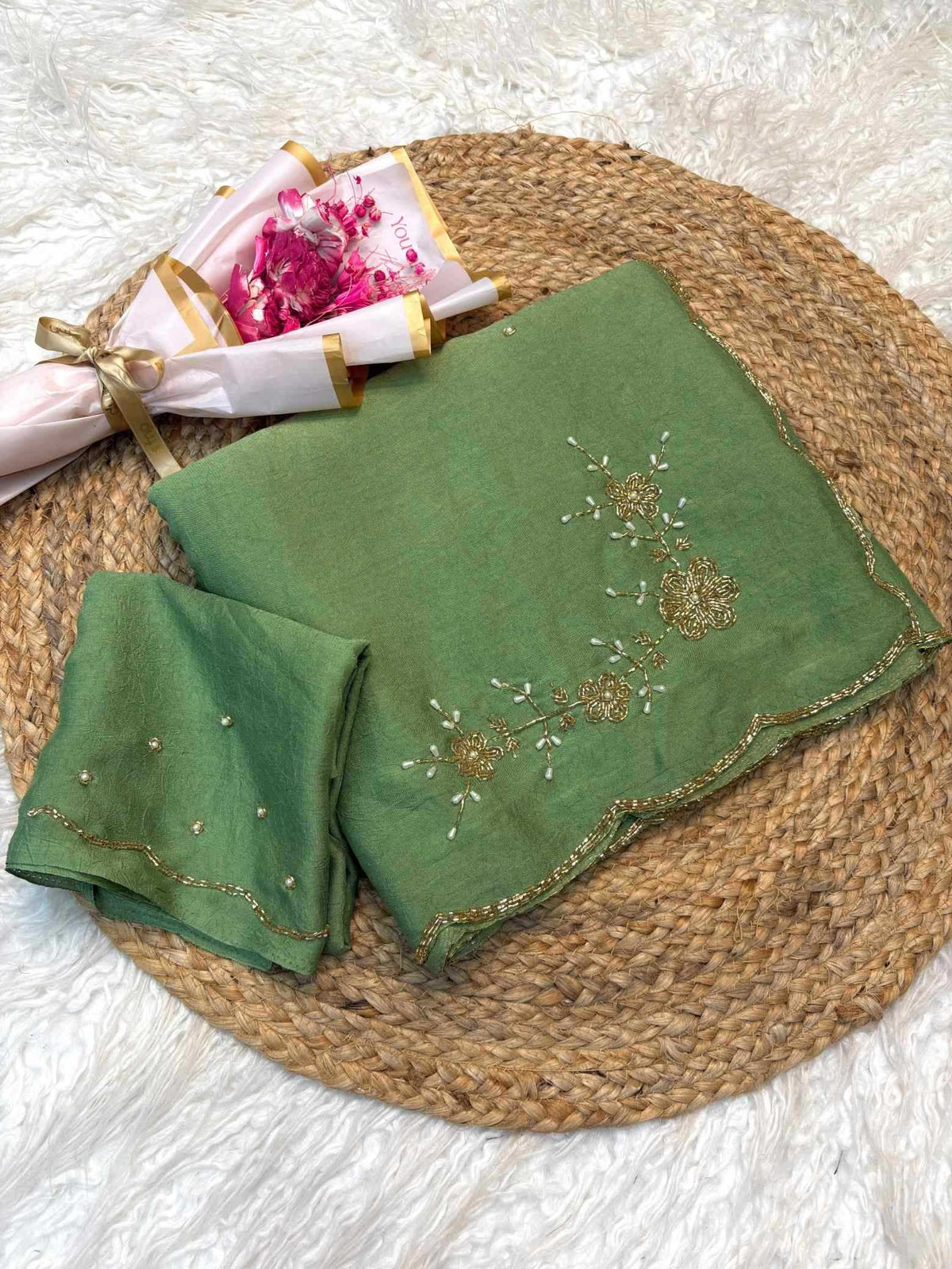 Shree Mocha Crunchi Designer Saree