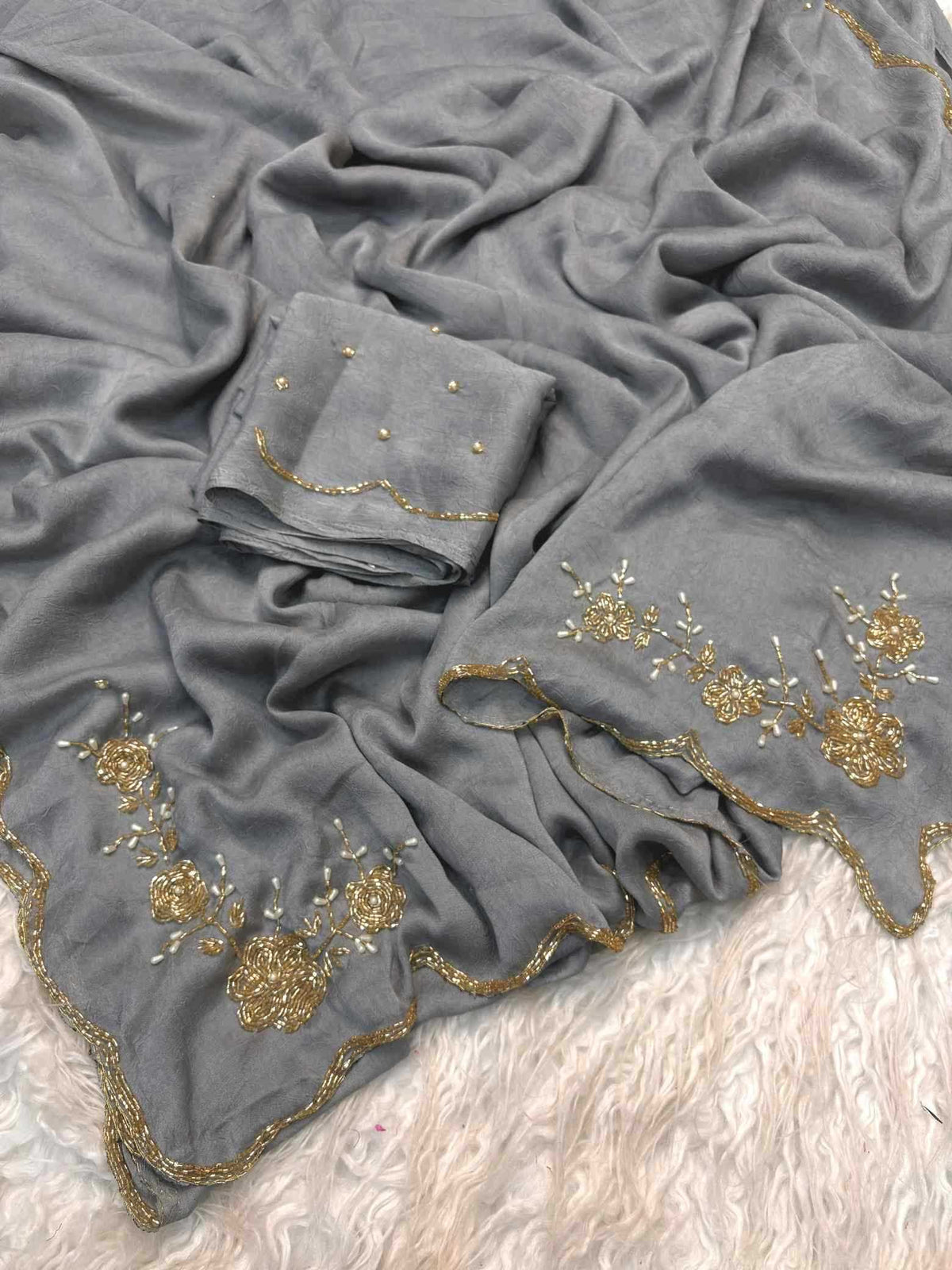 Shree Mocha Crunchi Designer Saree