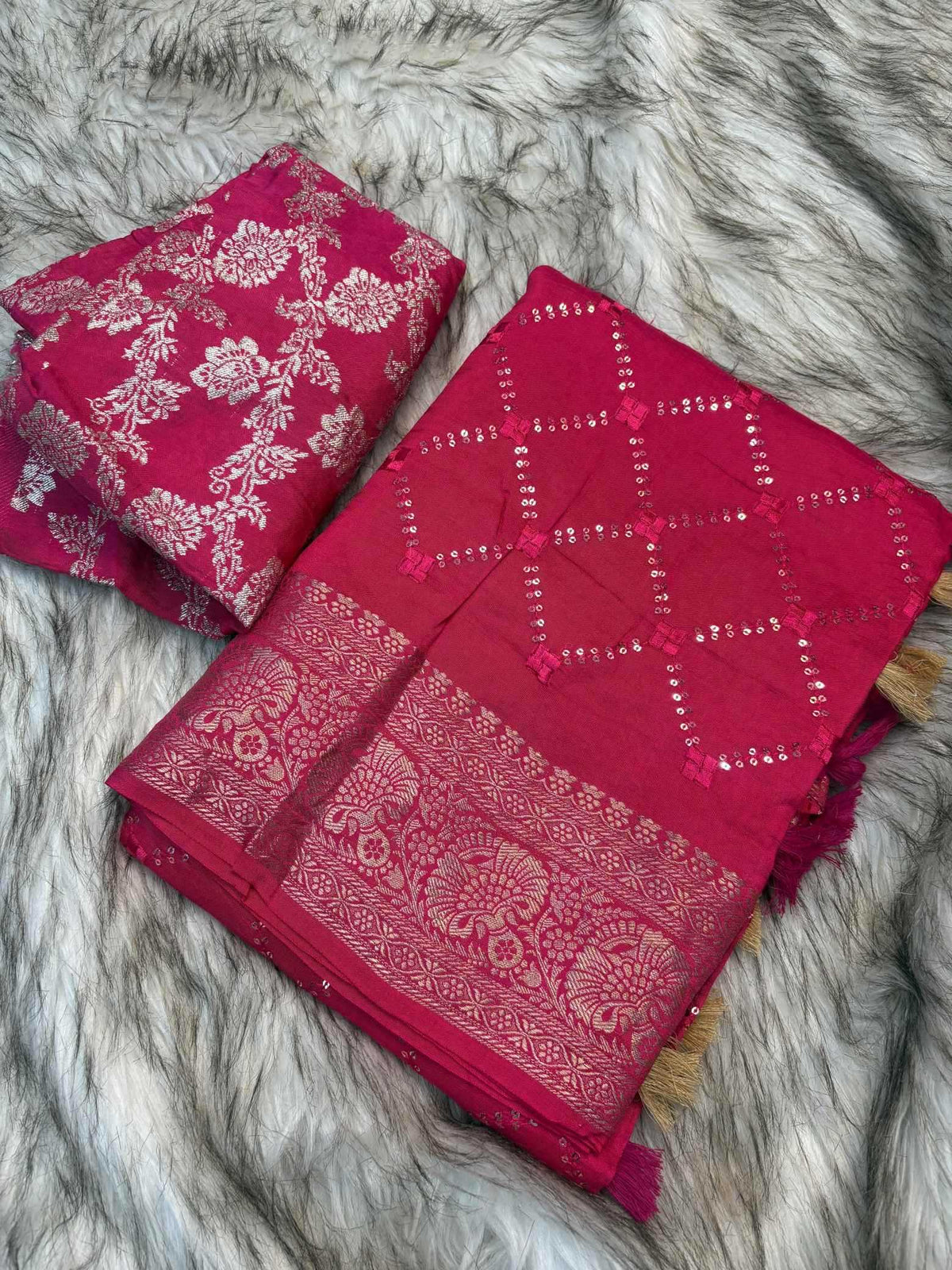 Shree Pure Viscos Designer Saree in Dark Green