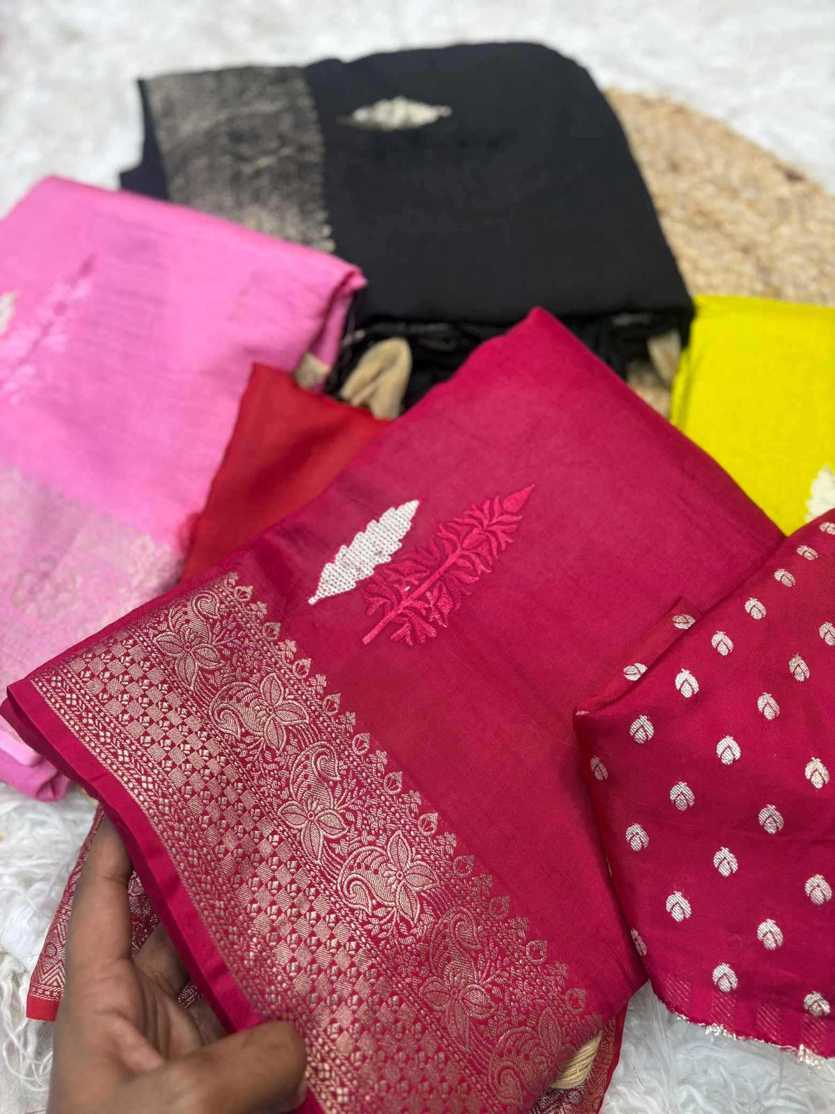 Shree Pure Viscos Designer Saree in Red