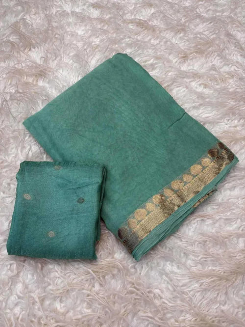 Shree Pure Viscos Designer Saree in Sky
