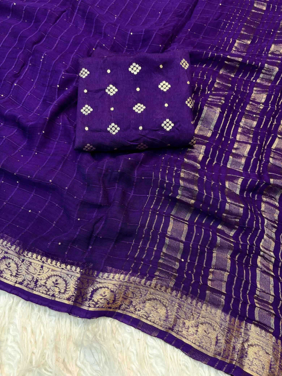 Shree Sequence Pure Viscos Georgette Saree in Baby Pink