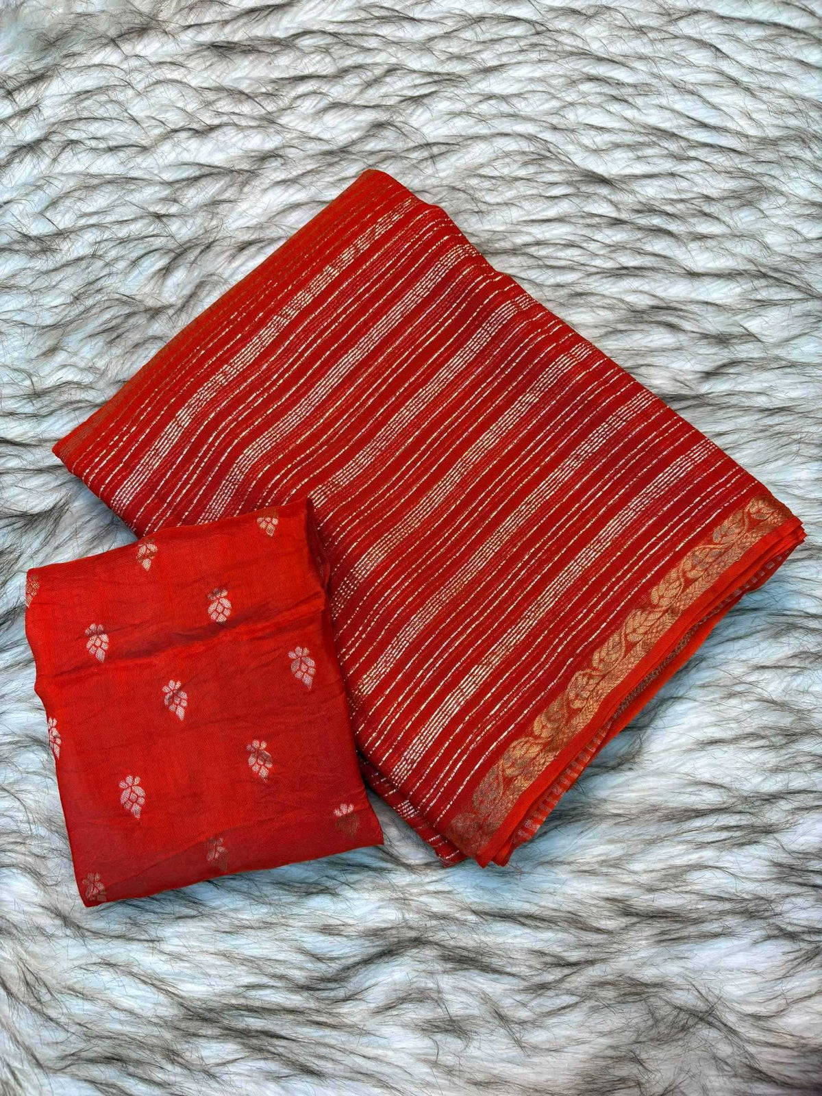 Shree Stripes Pure Viscos Georgette Saree