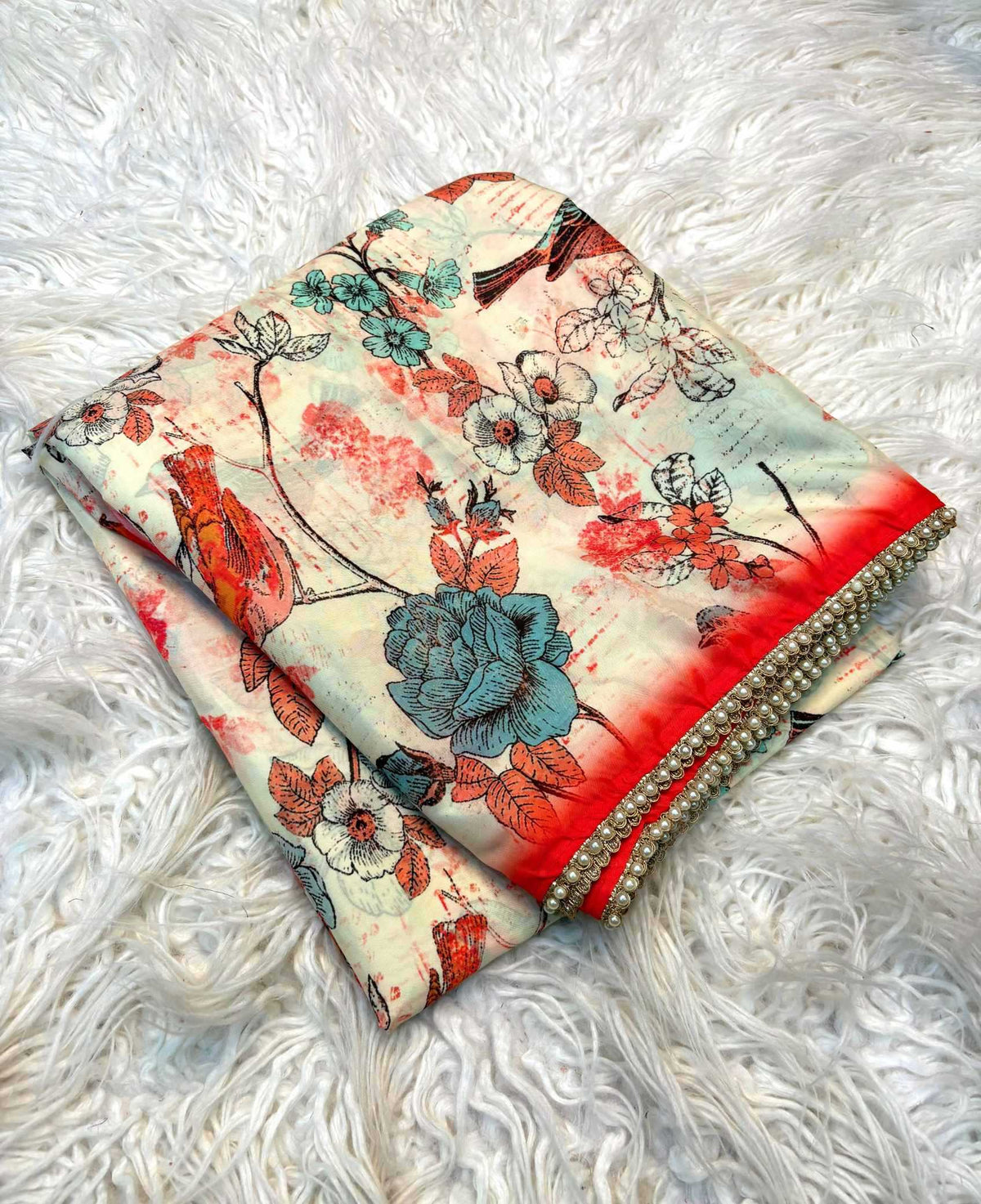Sparrow Kalamkari Tissue Designer Saree