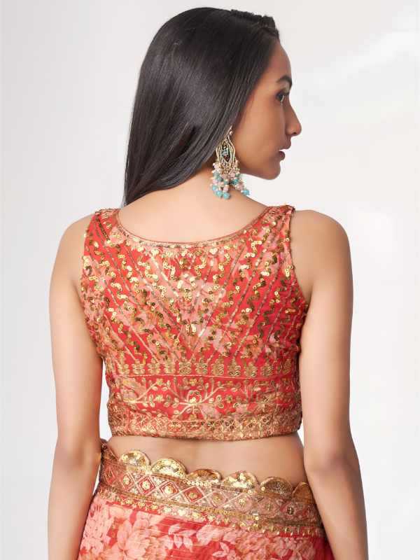 Organza Sequence Saree in Matching