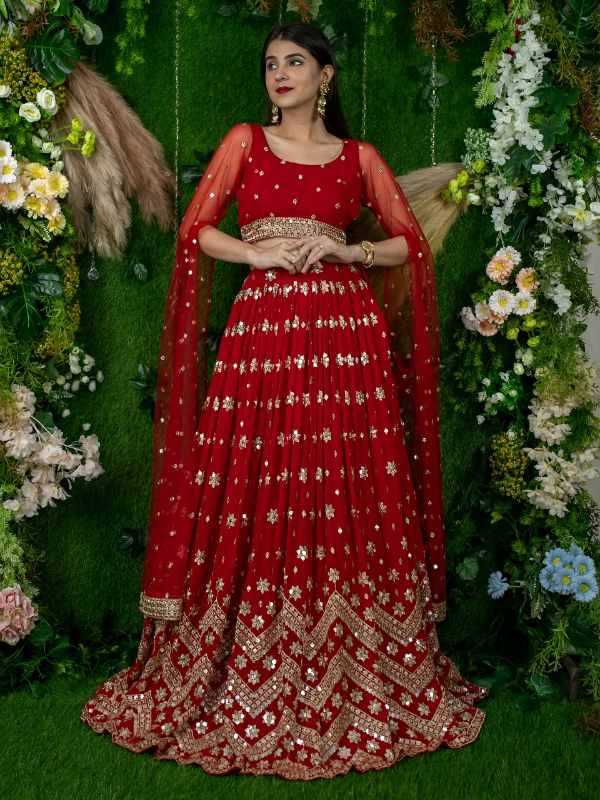 Georgette Wedding Lehenga 15059