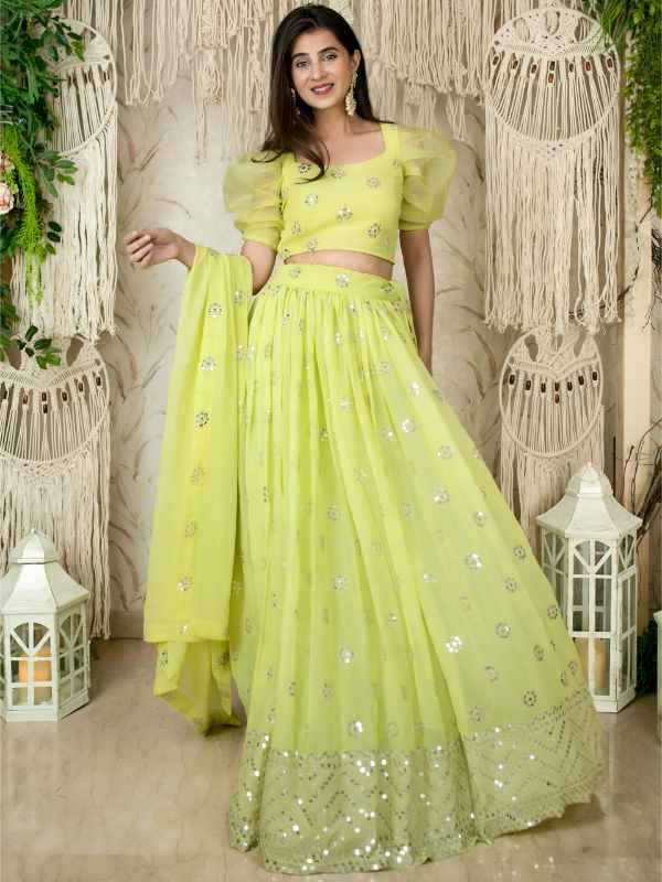 Georgette Wedding Lehenga 15060