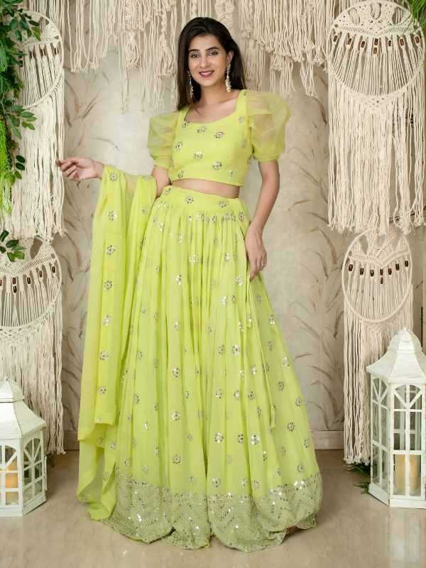 Georgette Wedding Lehenga 15060