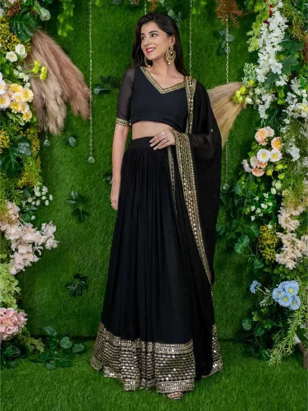 Georgette Wedding Lehenga 15061