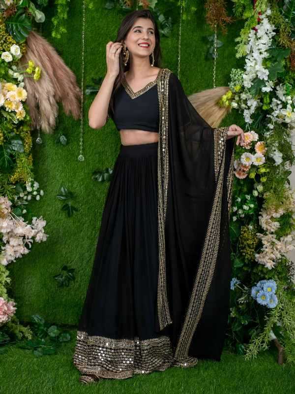 Georgette Wedding Lehenga 15061
