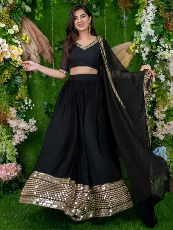 Georgette Wedding Lehenga 15061