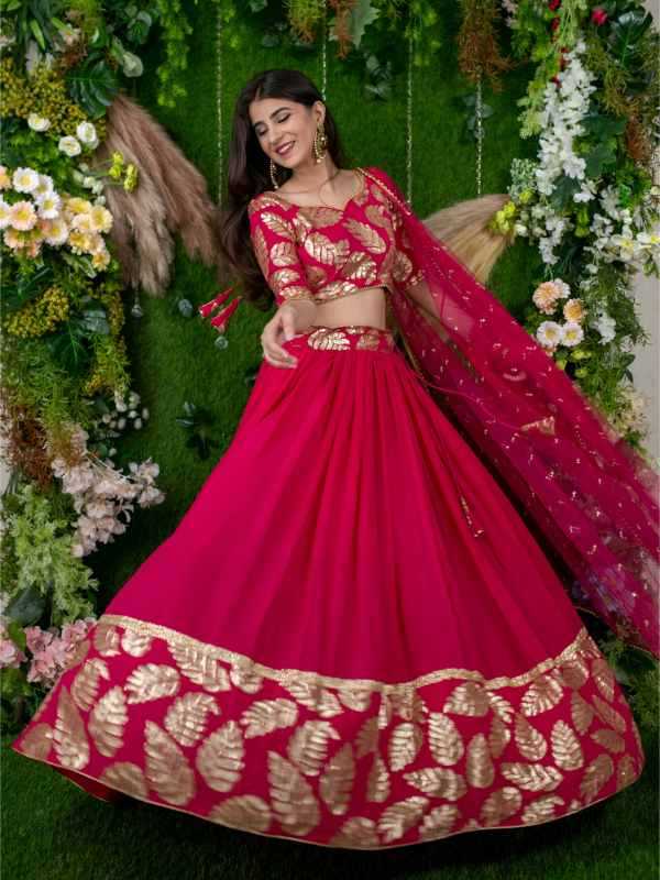 Georgette Wedding Lehenga 15062
