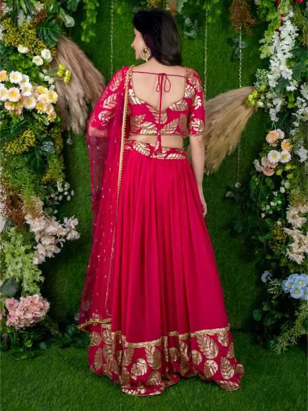 Georgette Wedding Lehenga 15062