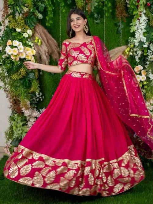 Georgette Wedding Lehenga 15062