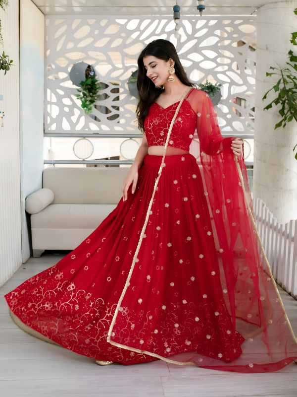 Georgette Wedding Lehenga