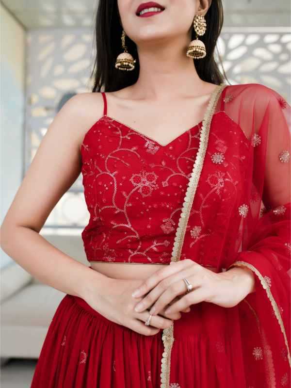 Georgette Wedding Lehenga