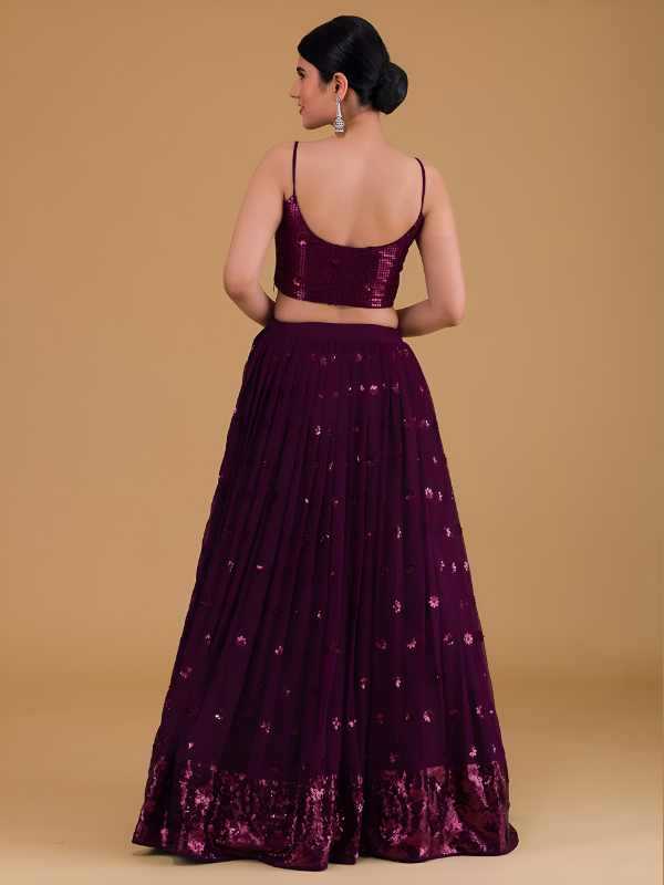 Georgette Wedding Lehenga in Matching •