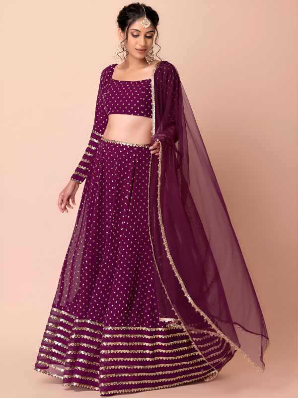 Georgette Wedding Lehenga in Matching • 15074