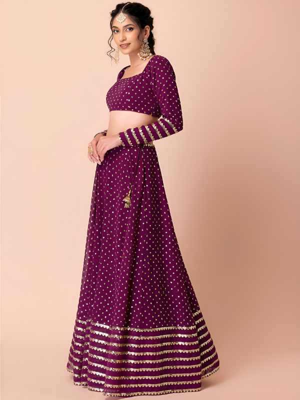 Georgette Wedding Lehenga in Matching • 15074