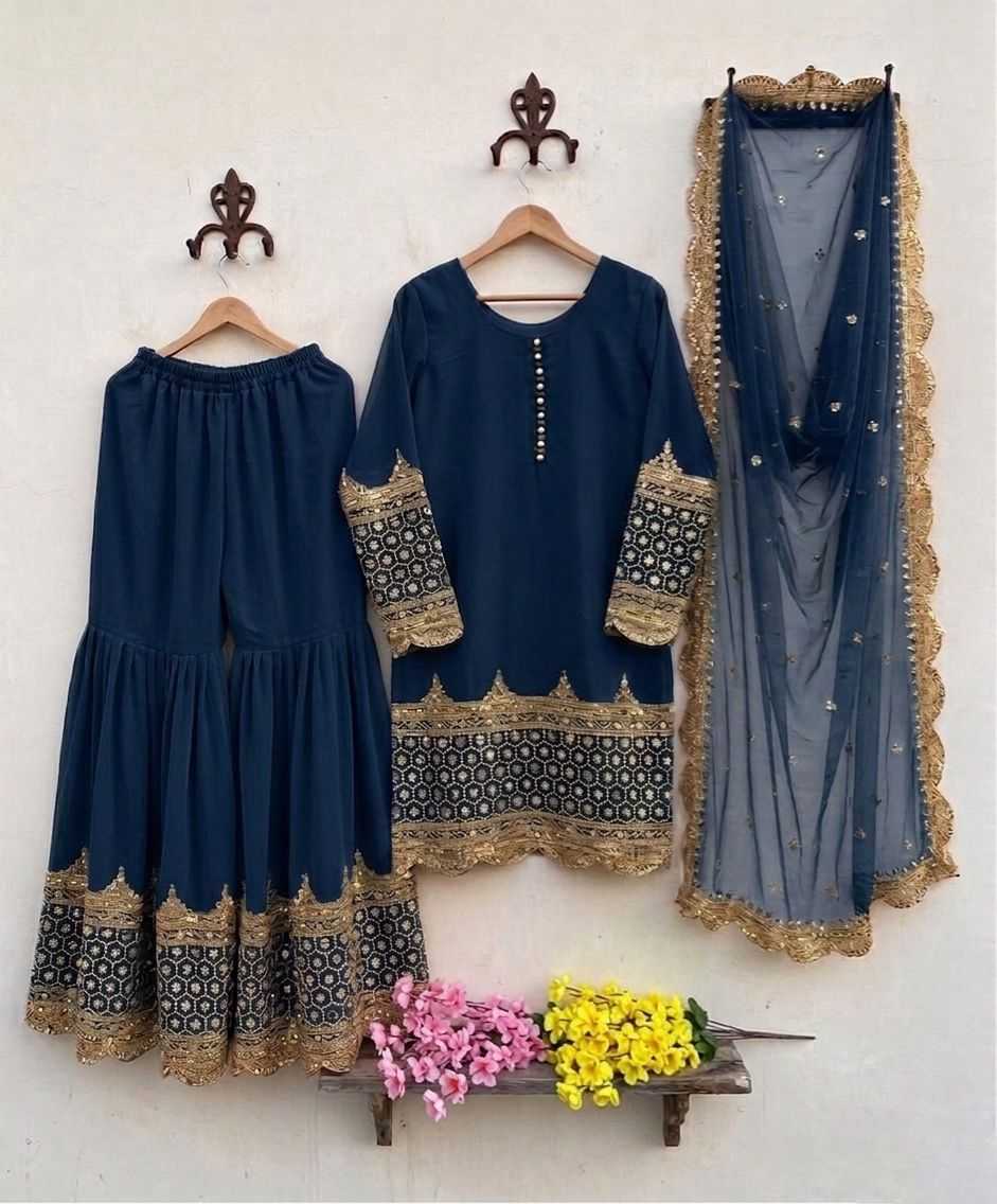 Faux Georgette Sharara Salwar Suit