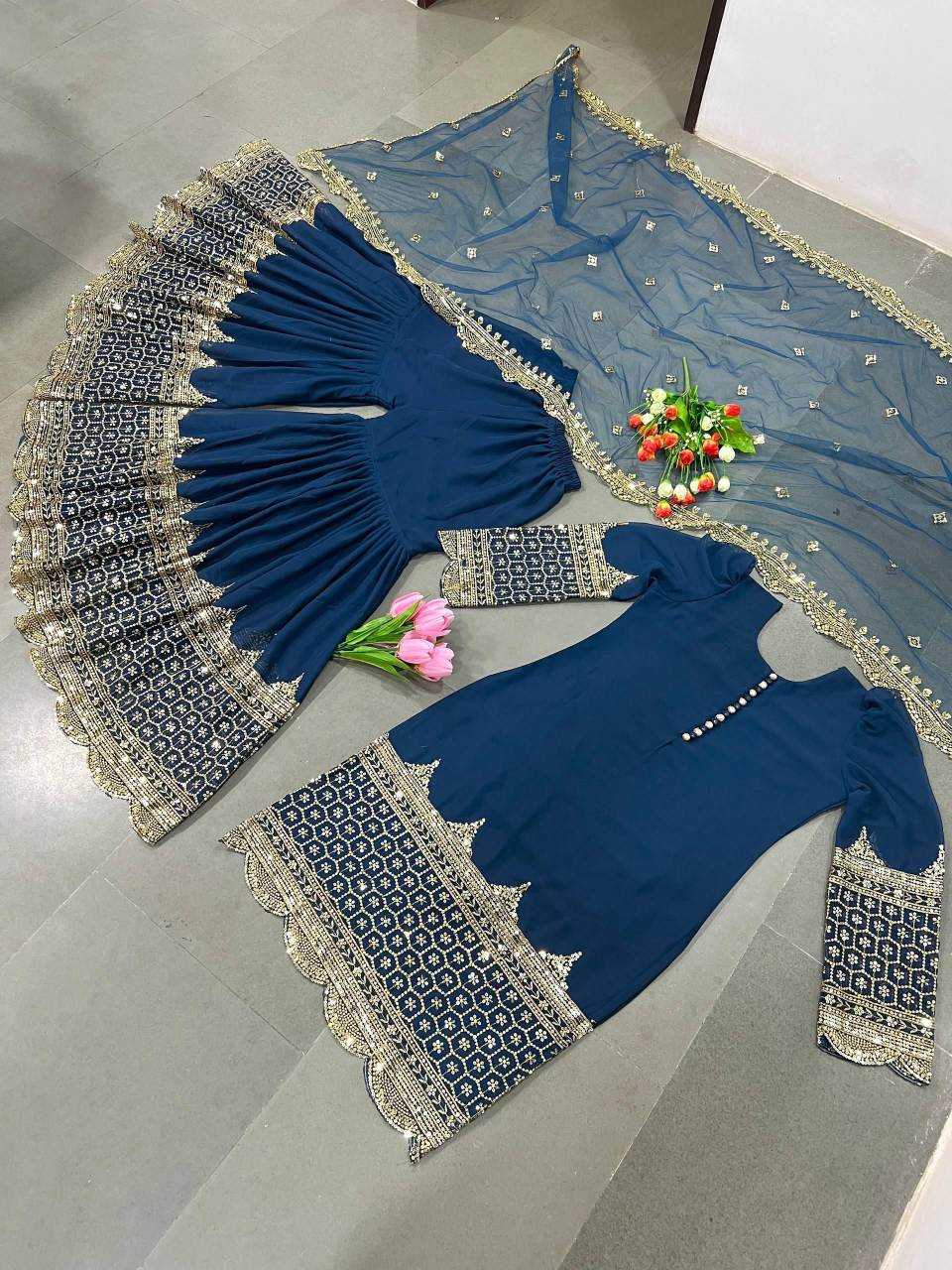 Faux Georgette Sharara Salwar Suit