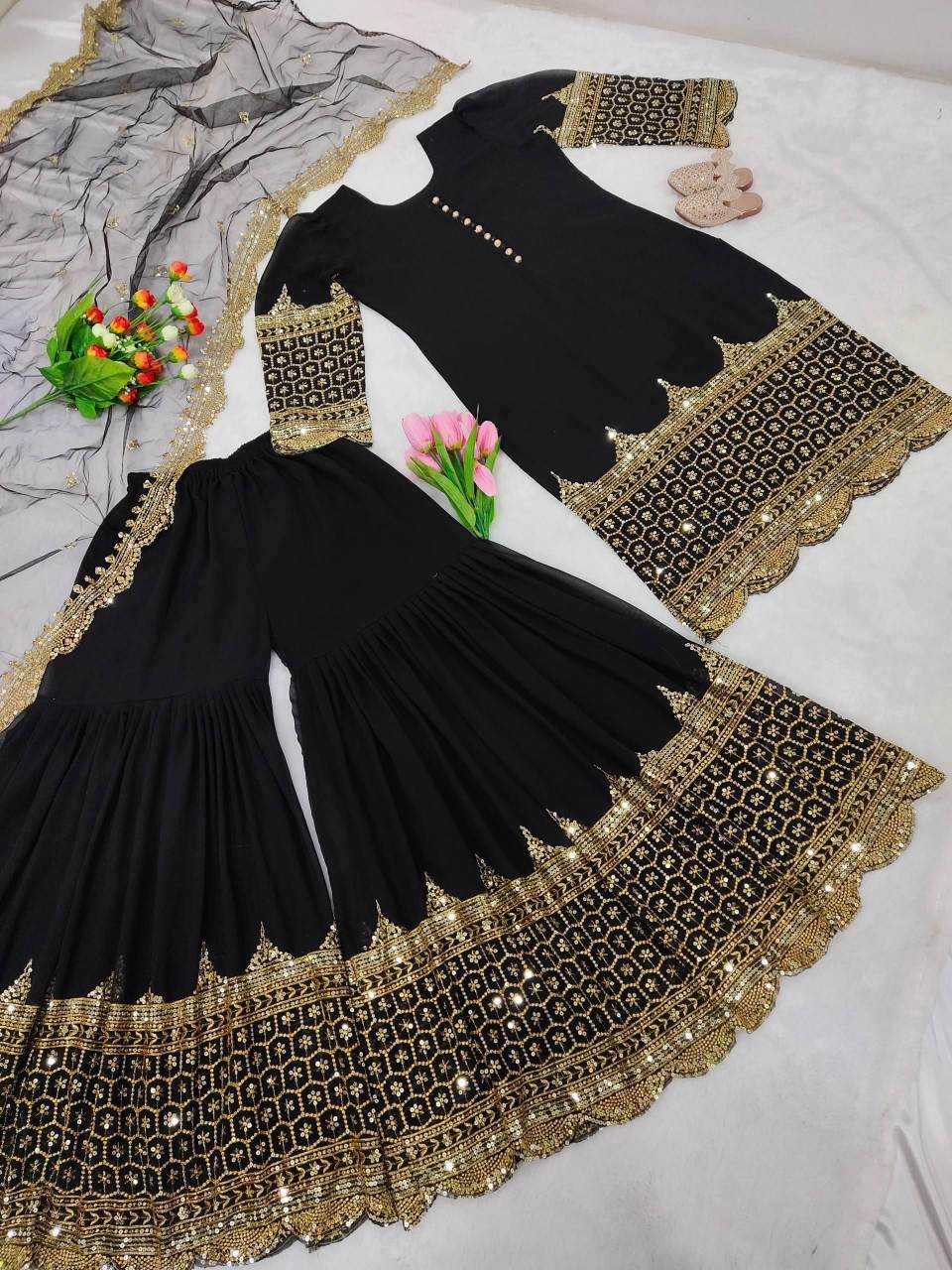 Faux Georgette Sharara Salwar Suit