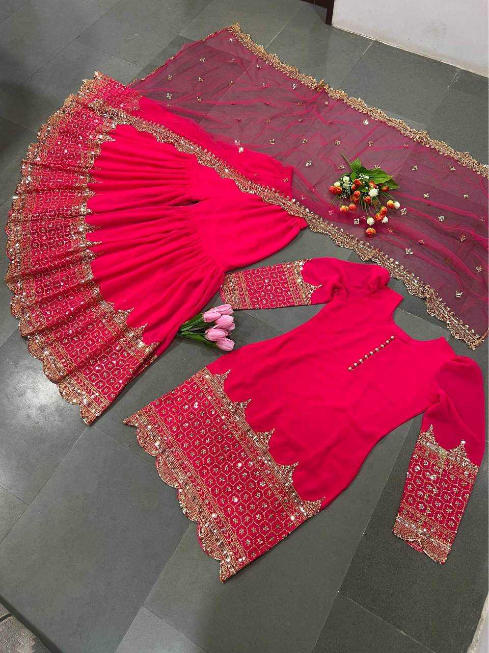 Faux Georgette Sharara Salwar Suit