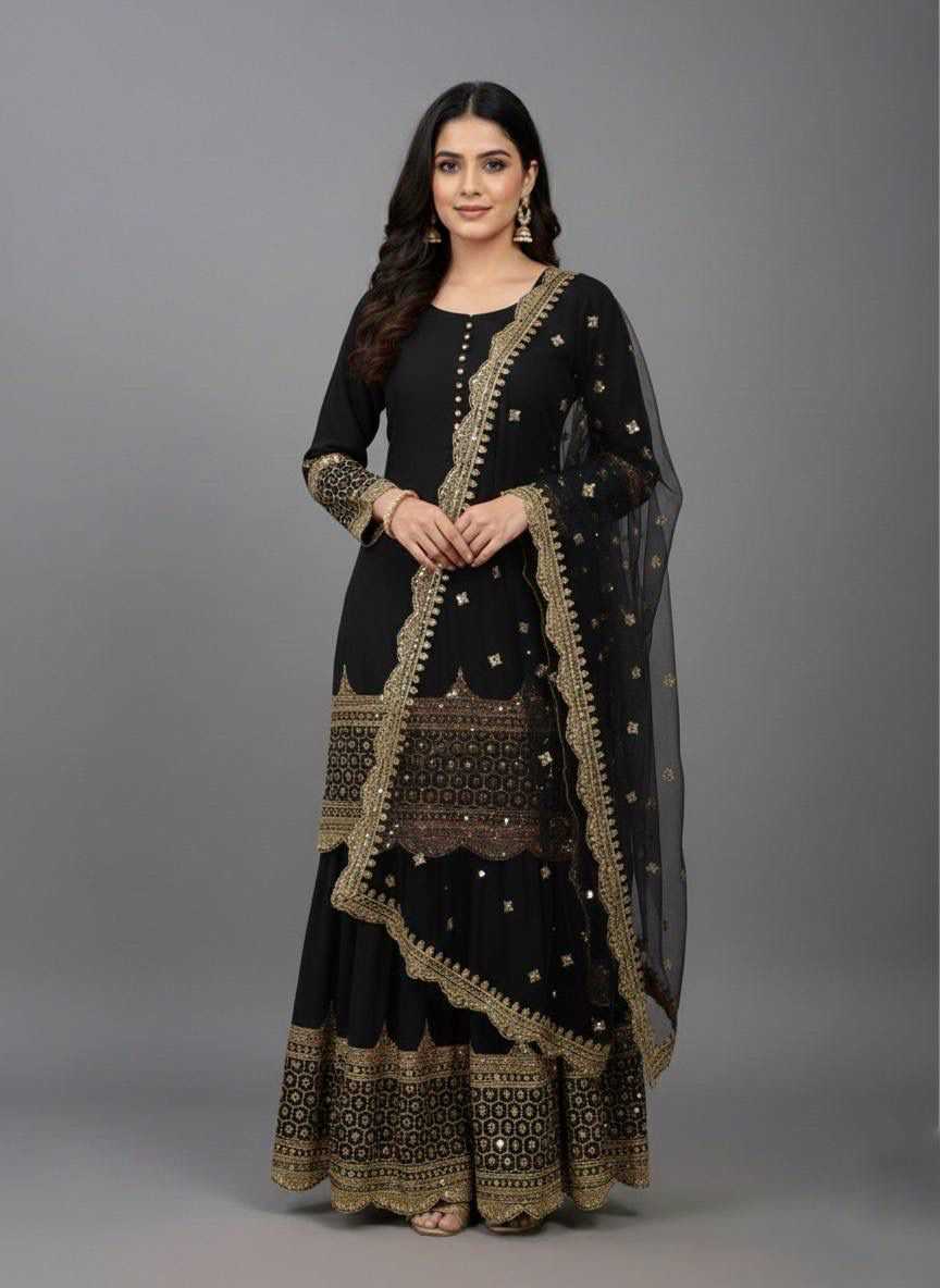 Faux Georgette Sharara Salwar Suit